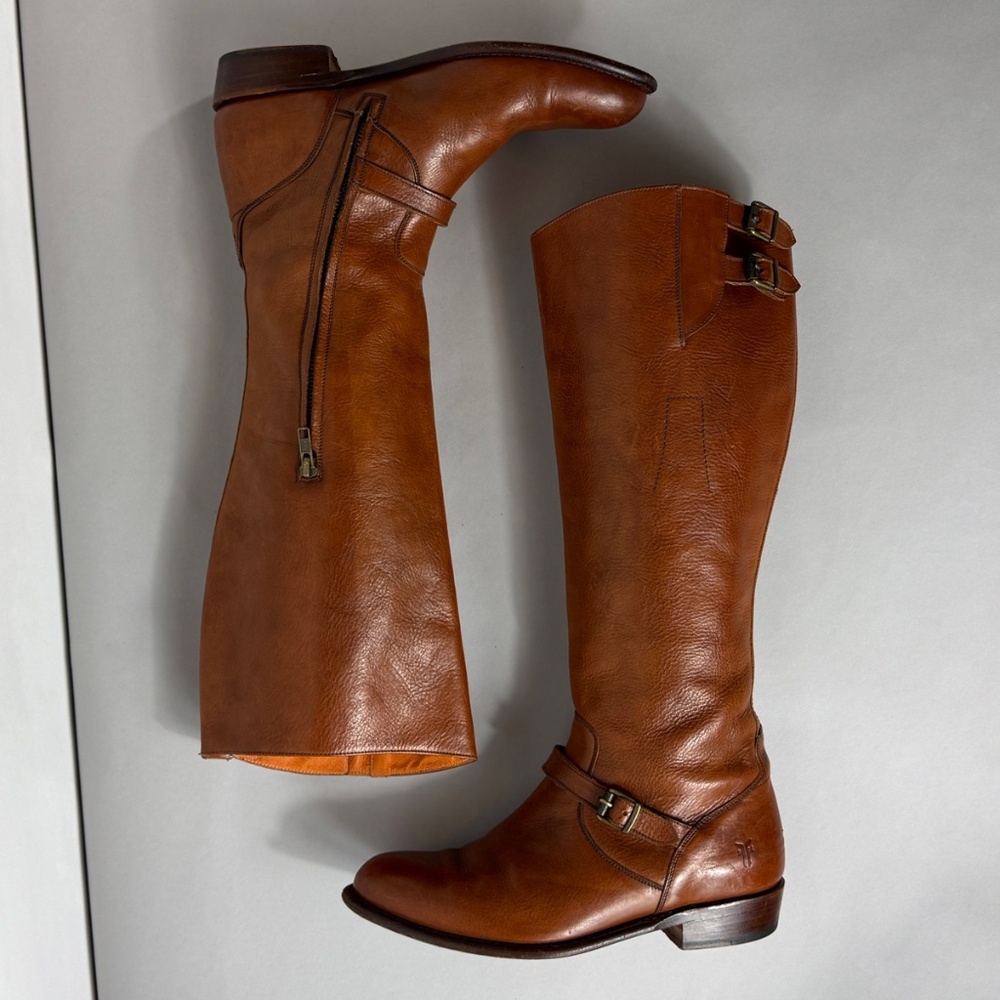 Frye Cognac Brown Leather Riding Boots
